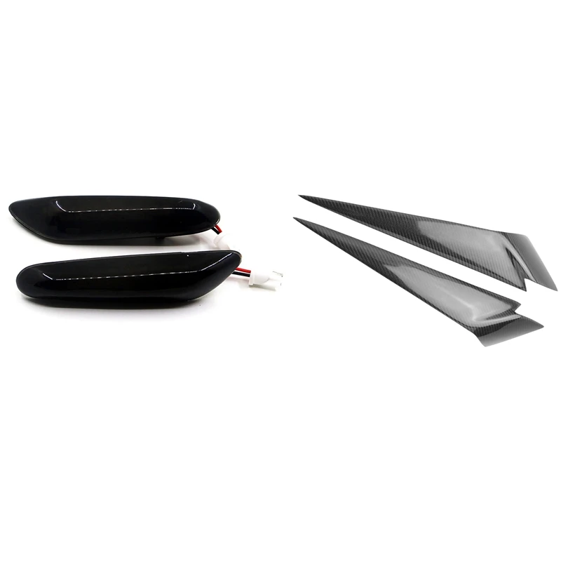 

1Pair Headlight Eyebrows Cover for Bmw X1 E84 2009-2014 & 2x LED Left Right Door Side Marker Turn Indicator Lights
