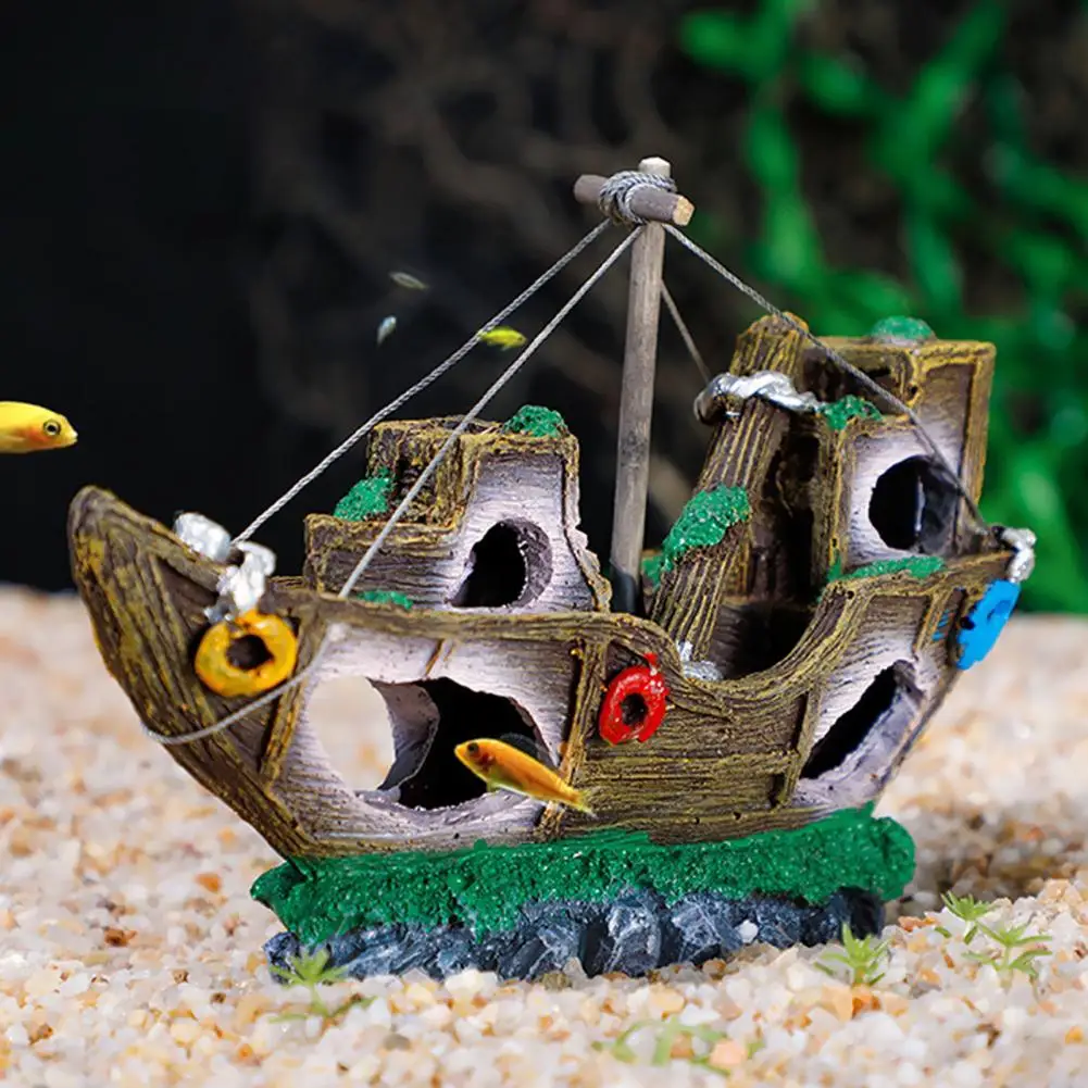 

Landscaping Eco-friendly Aquarium Lost Wrecked Boat Decoration for Aquarium Decor
