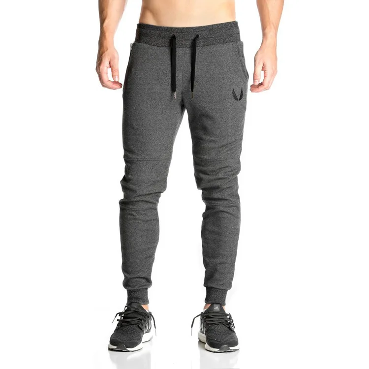 Spring and Autumn Fitness Trousers New Men's Trousers with Closed Feet and Casual Cotton Elastic Slim Trousers