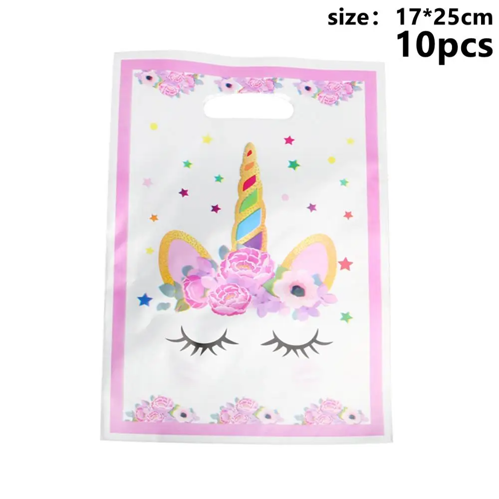 Unicorn Gift Bags Taoup 1 Набор тарелок с единорогом, скатерть, чашка, шапка, салфетки с единорогом, вечерние одноразовые столовые приборы, праздничные вечерние принадлежности на день рождения - Цвет: Unicorn Gift Bags