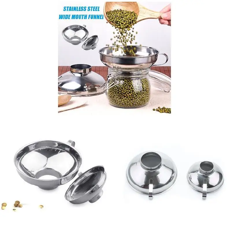 

Stainless Steel Wide Mouth Funnel for Beans Jam Food Powder Kitchen Gadgets MJJ88