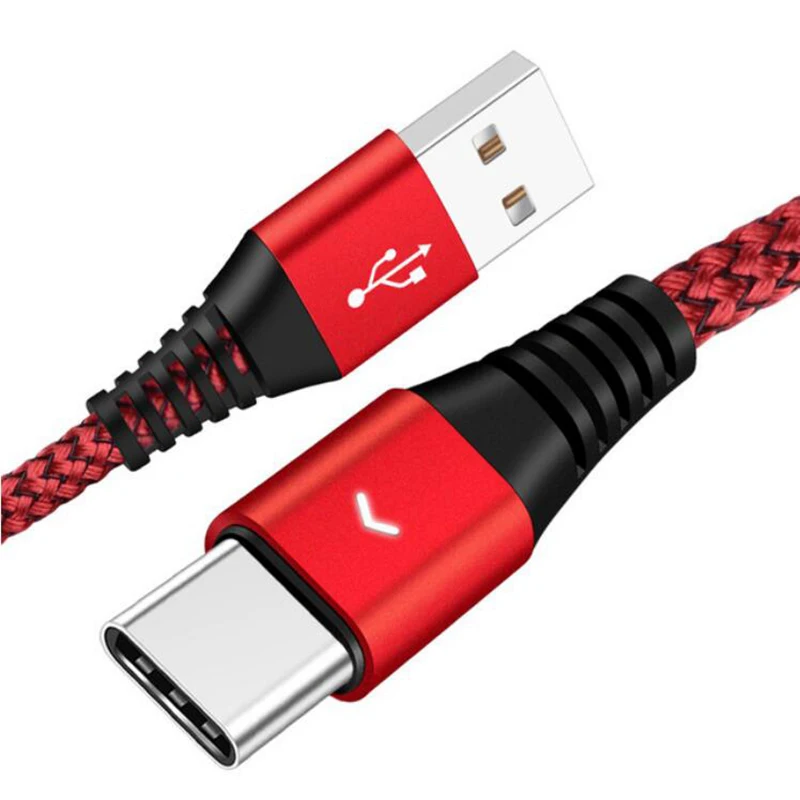 Red Кабель usb type-C для быстрой зарядки, кабель USB C для телефона, 0,3 м, 1,2 м, 1,8 м, шнур для быстрой зарядки и передачи данных для samsung power Bank, Мобильные кабели - Тип штекера: Red