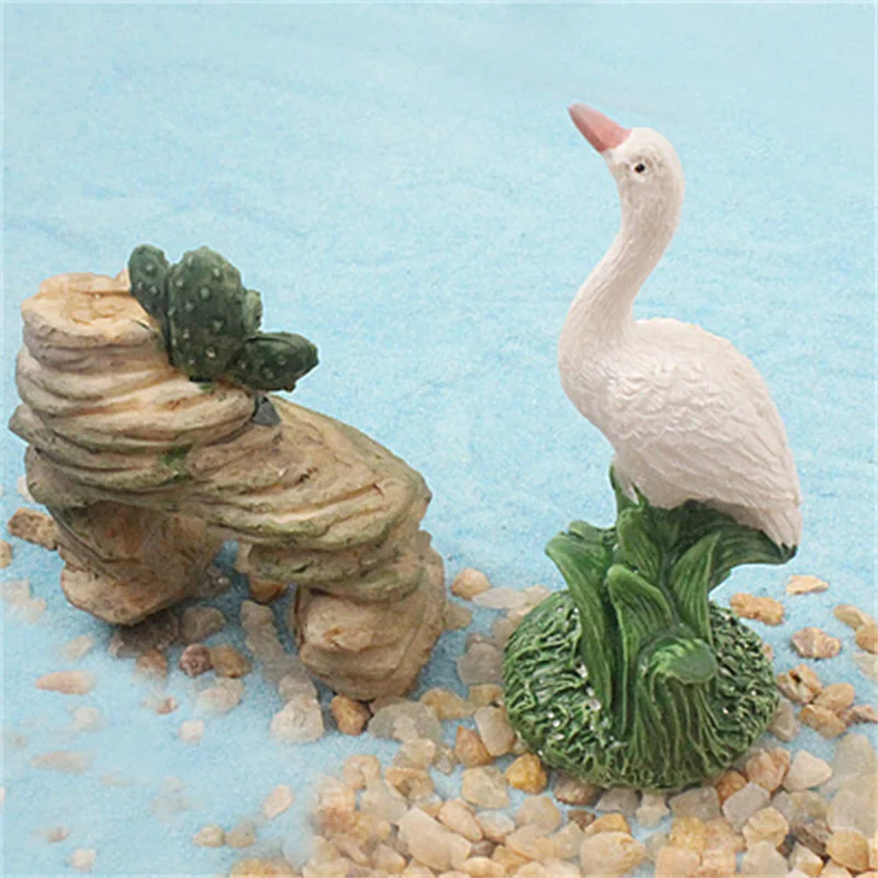 Egret кактус рокерный микро-ландшафтный декор украшения для торта из смолы