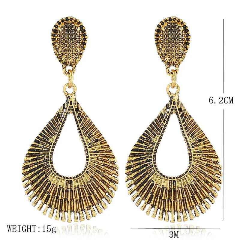 

European fashion simple retro drop-shaped alloy earrings for women charm statment earrings gifts Party Jewelry Accessories