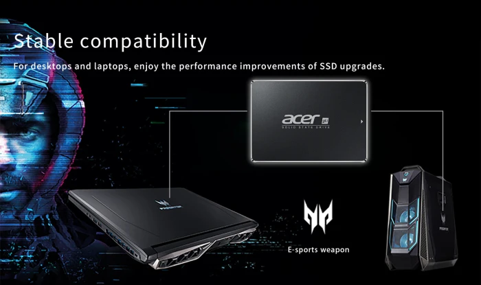 Acer gti ASN9A0/9B0/9C0 Внутренний твердотельный диск 1 ТБ/500 Гб/250 ГБ SSD SATA3 2,5 дюймов для рабочего стола/Тетрадь/Интегрированная машина
