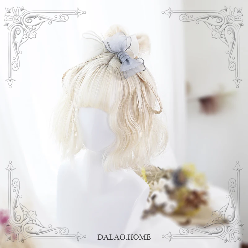 

High Quality Multicolor Harajuku Soft Girl Lolita Milky White Air Bangs High Temperature Resistance Wig