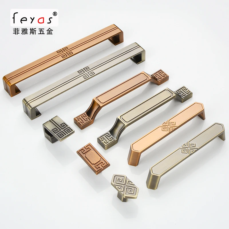 

New Chinese coffee ancient handle drawer cupboard closet door handle antique antique bookcase green bronze single hole