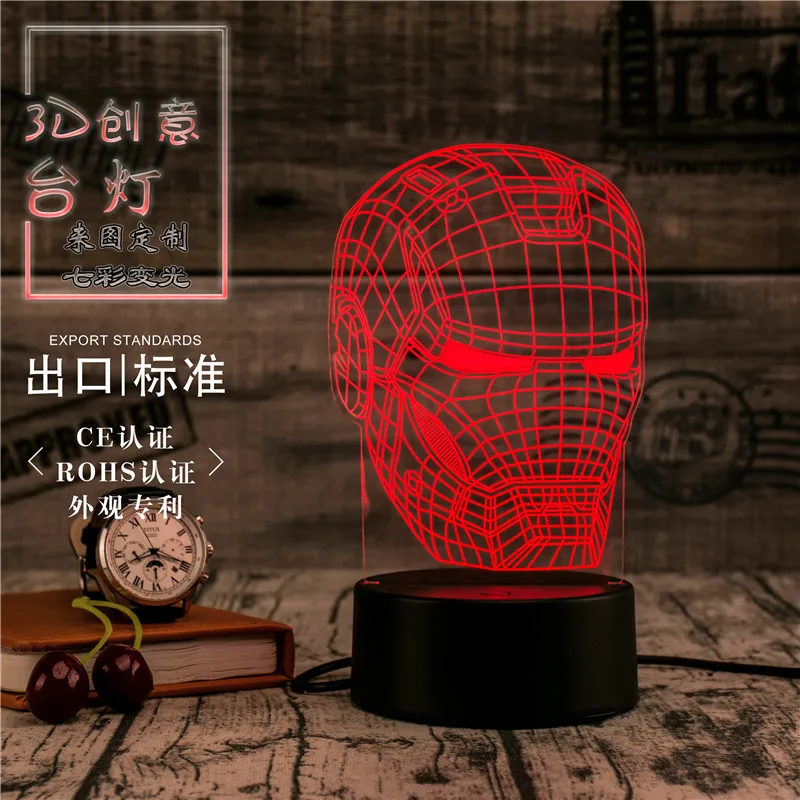 Настольная светодиодная 3D лампа ночсветильник для дома коридора отеля вечеринки