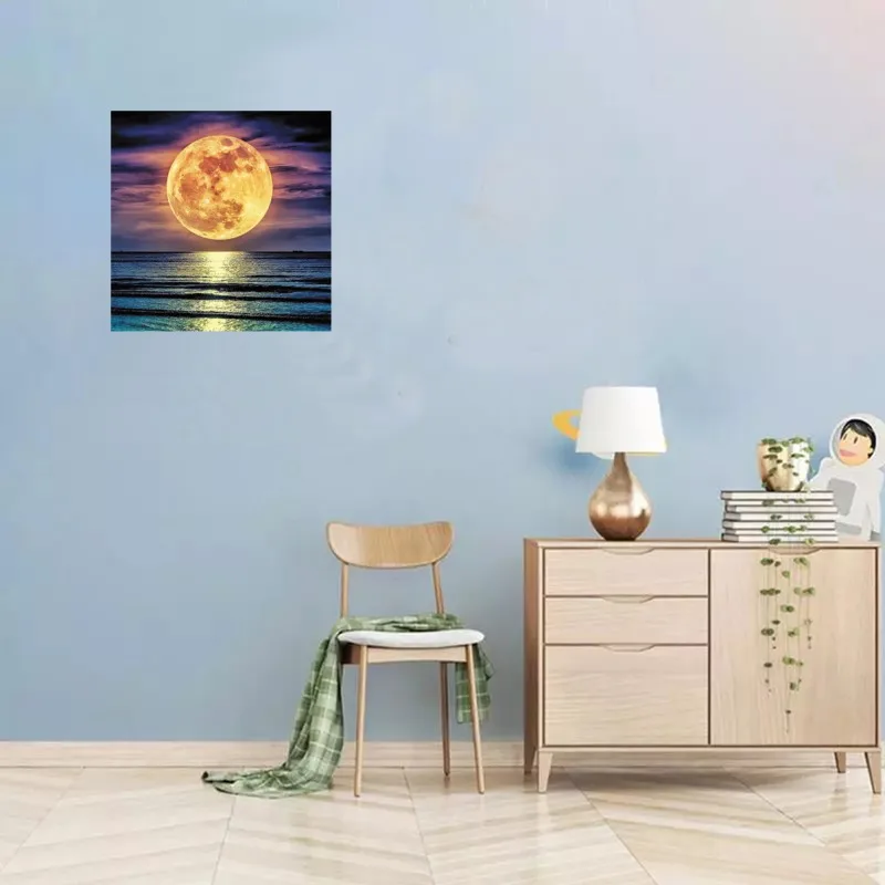 Самоклеящиеся Светящиеся Настенные подвесные наклейки с изображением лунного