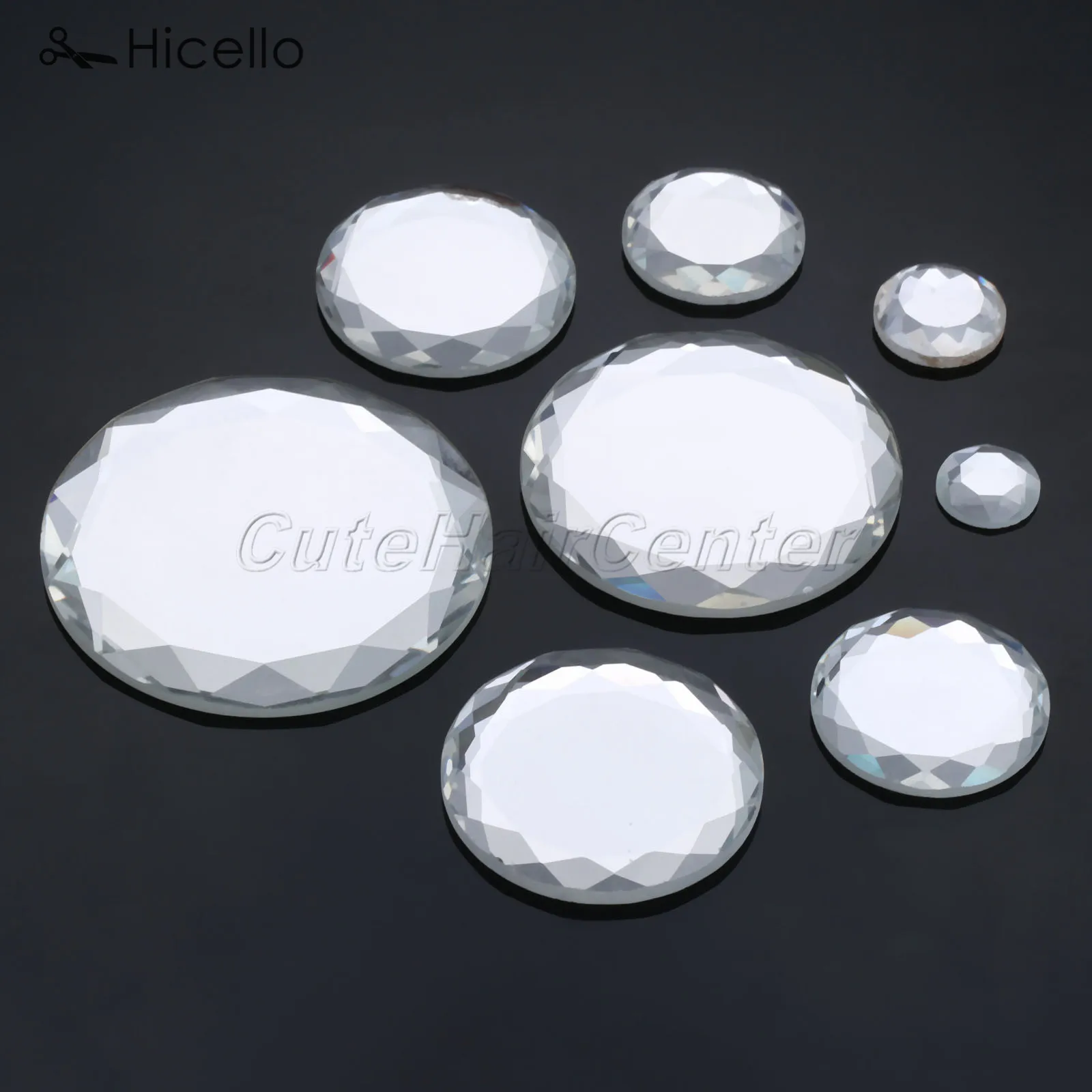 1 Набор граненых стеклянных плоских столешниц с плоской задней частью ювелирного