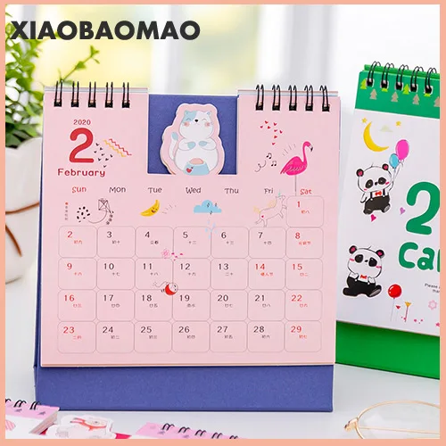 Мультяшный настольный мини-календарь 2020 креативный мультяшный маленький