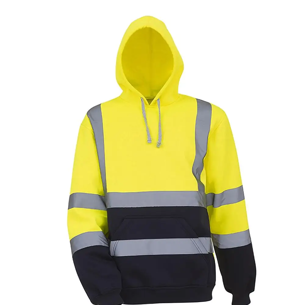

Men Reflective Sweatshirt High Visibility Pullover Top Long Sleeve Hoodies Sweatshirt Tops Coat