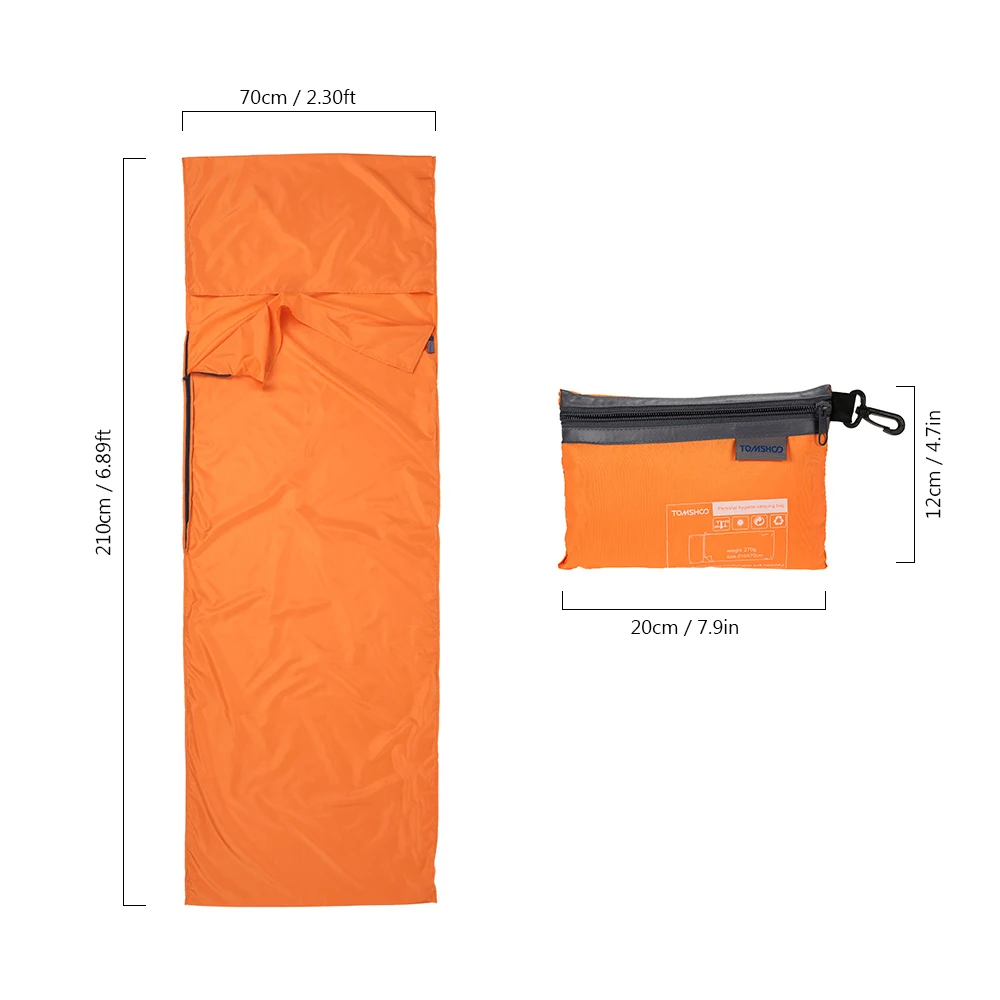

TOMSHOO 70*210CM Sleeping Bag Outdoor Travel Camping Hiking Polyester Pongee Healthy Sleeping Bag with Pillowcase Trip Hotel