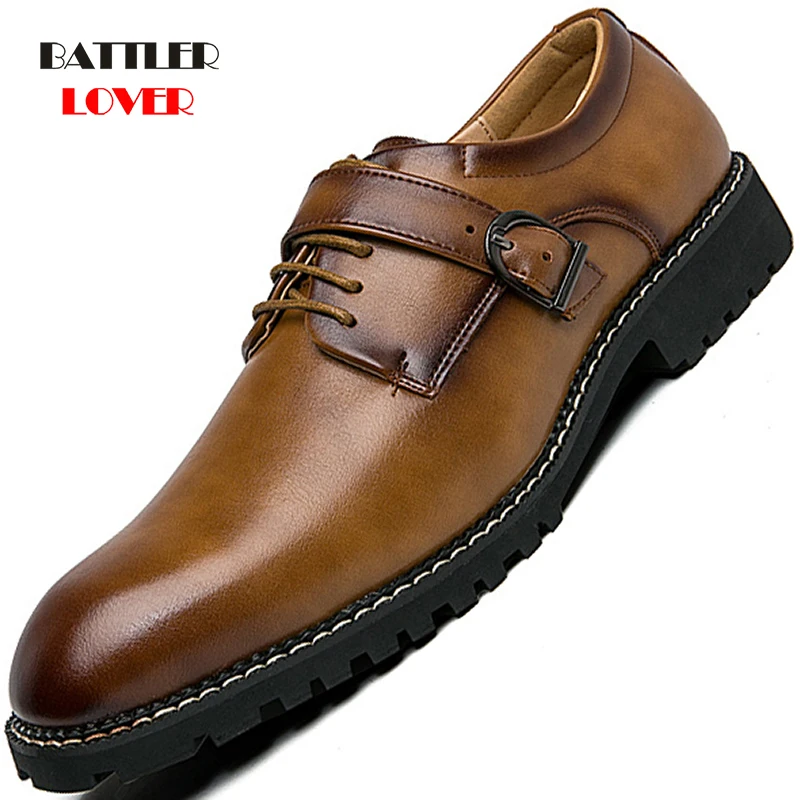 

Men Multicolour Square Toe Casual Dress Shoes Leather Buckle Strap Unique Formal Shoe for Male Wedding Party Oxfords Big Size 46