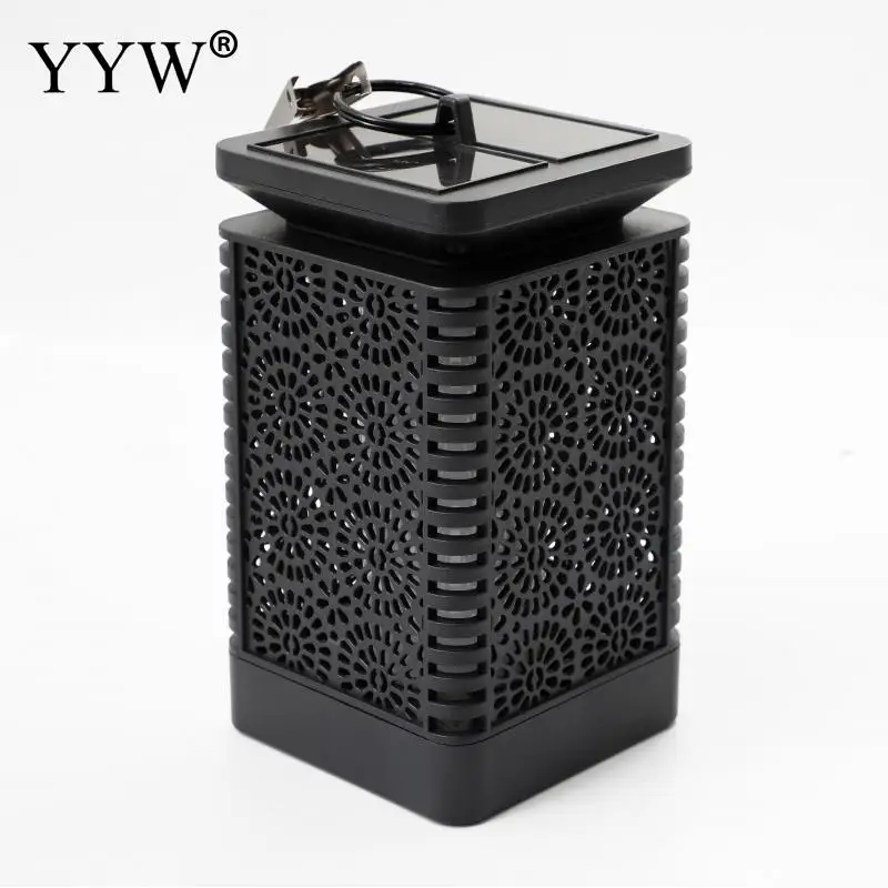 Waterproof Courtyard Light Solar Charge Hollow Retro Fake Flame Light Garden Decor Landscape Light Outdoor Led Hanging Lantern