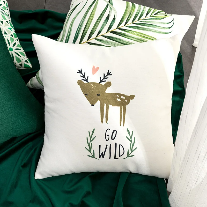 Printing Throw Pillowcase,Cushion Cover for Couch,Home Decorative Sofa Pillow Euro Sham Green Plant Series Concise Style
