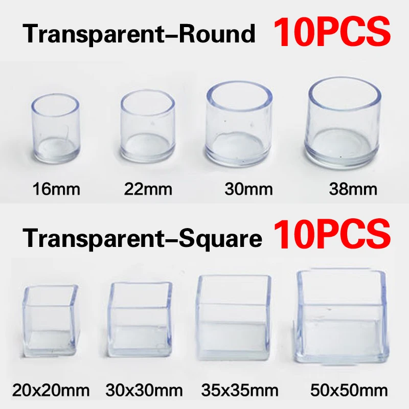 

10pcs/Set Chair Leg Caps Rubber Feet Protector Pads Furniture Table Covers Socks Hole Plugs Dust Cover Furniture Leveling Feet