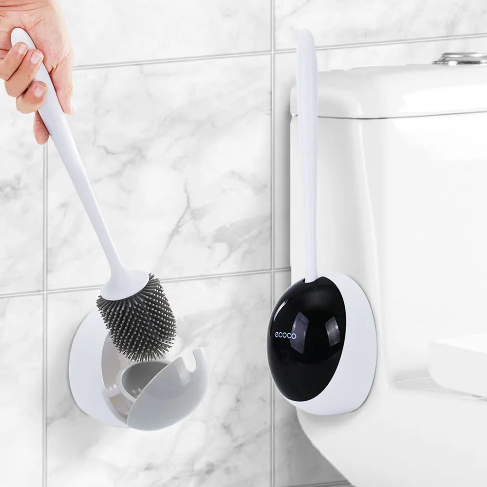 

Silicone Toilet Brush Drainable Wall-Mounted Cleaning Tools Kit Household Bathroom Toilet Brushes for WC Accessories Sets