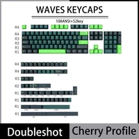 160ksound waves theme double shot pbt keycap wianxp production cherry profile mechanical keyboard replace the keycap