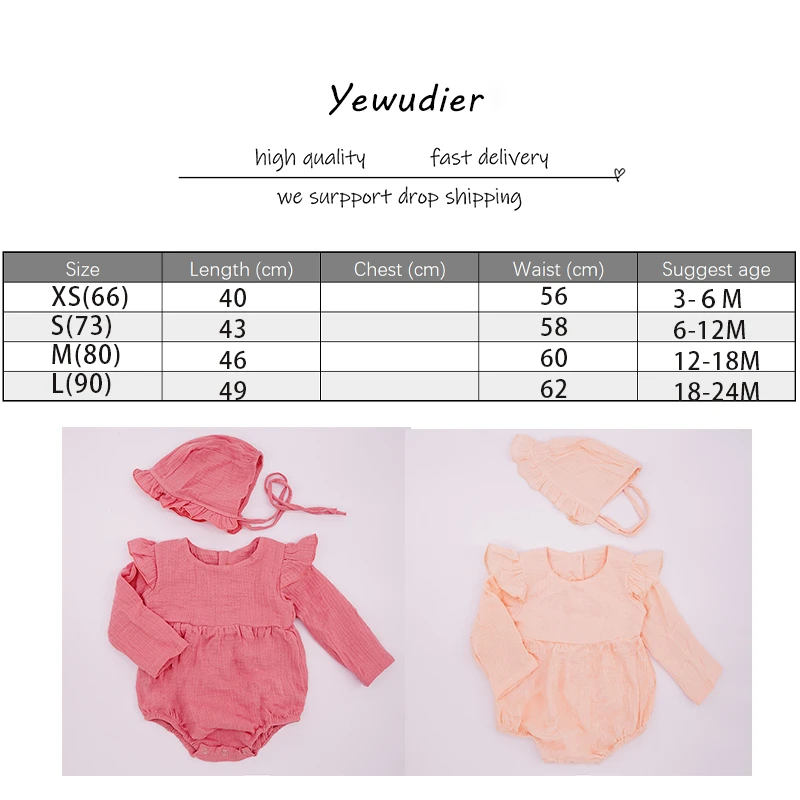 Новинка 2020 комбинезоны для новорожденных одежда милые с оборками и открытой
