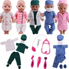 Аксессуары для куклы с принтом медсестры одежда маска пластиковые стетоскоп для 18 дюймов американская кукла для девочек и 43 см для ухода за ребенком для мам для новорожденных праздничное платье для девочки, игрушки