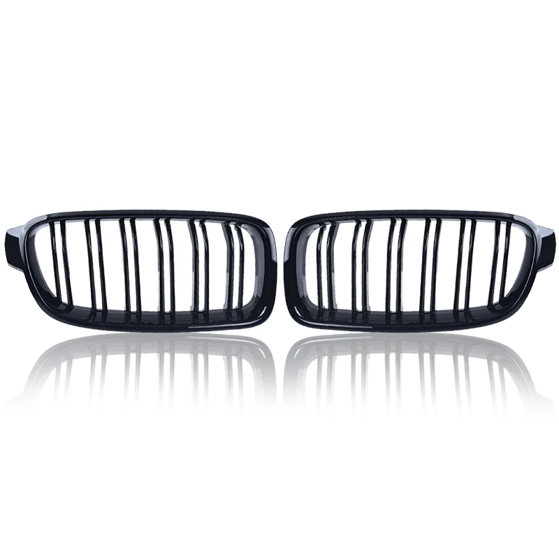 Автомобильная передняя решетка двойная глянцевый черный бампер для BMW 3 серии F30