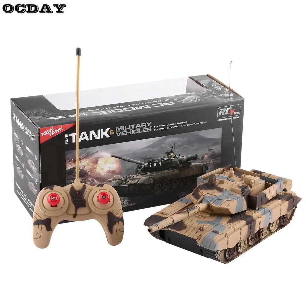1:20 rc Танк Игрушка военный автомобиль 4CH дистанционное управление бронированный танк боевые танки башни вращения Свет и музыка RC модель детская игрушка