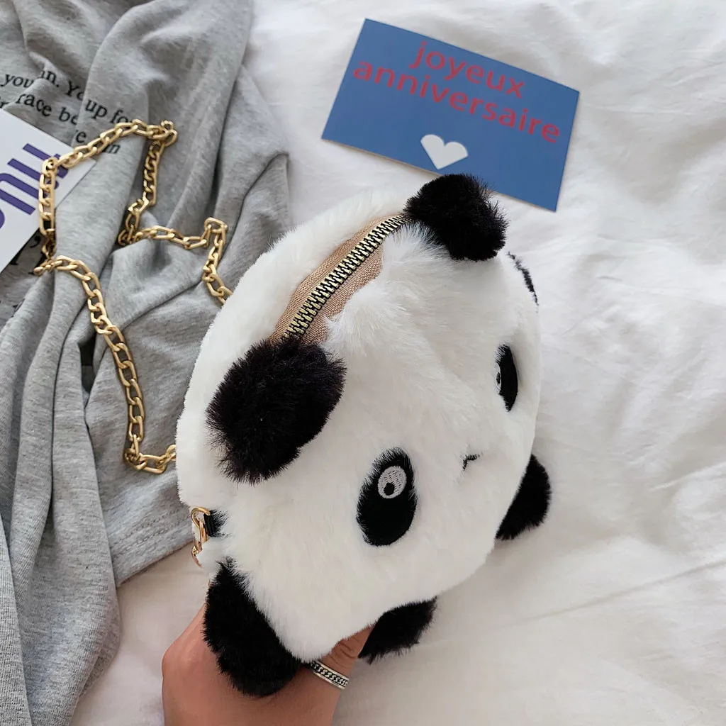 

Women Bag 2019 Mini Cute Panda Plush Bag Girl Shoulder Messenger Bags Coin Purse Ladies Casual Crossbody Bags Bolsa Feminina #NP