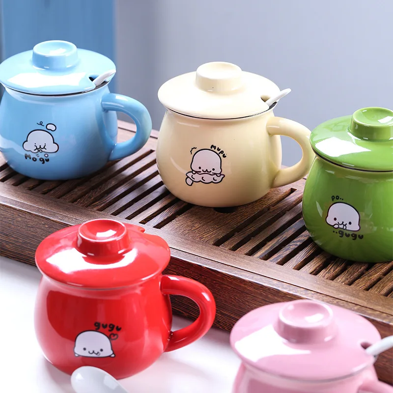 Керамическая стеклянная чашка для влюбленных завтрака молока капучино кофе