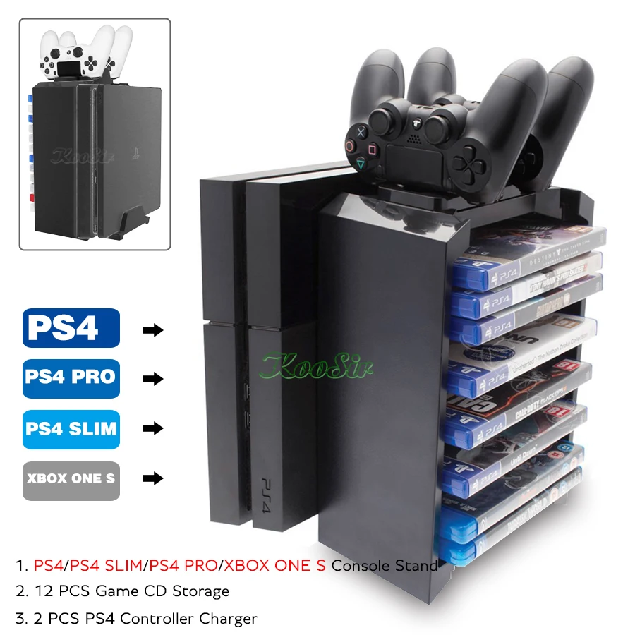 Подставка для хранения игровых дисков PS4 Slim Pro демонстрационная башня PS Play Station 4