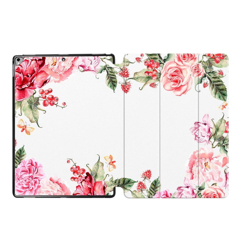 IP17 MTT Flower чехол для планшета для iPad Pro 12,9 '' из искусственной кожи откидная подставка смарт-чехол защитный чехол A1584 A1652 A1670 A1671 - Цвет: IP17