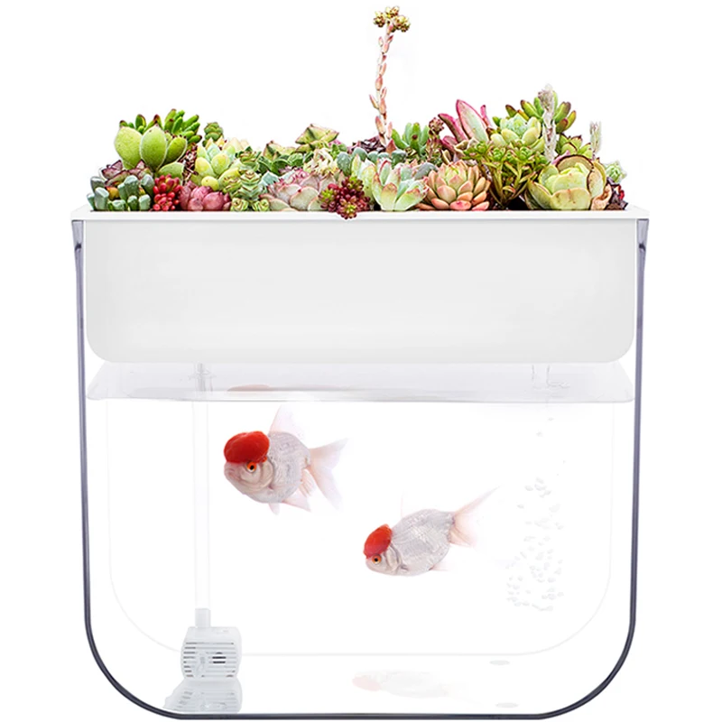 

Аквариум для рыб из ультрапрозрачного пластика, аквариум для новичков Aquaponic Betta, настольные чаши для рыб AquaView, экологичный аквариум для укра...