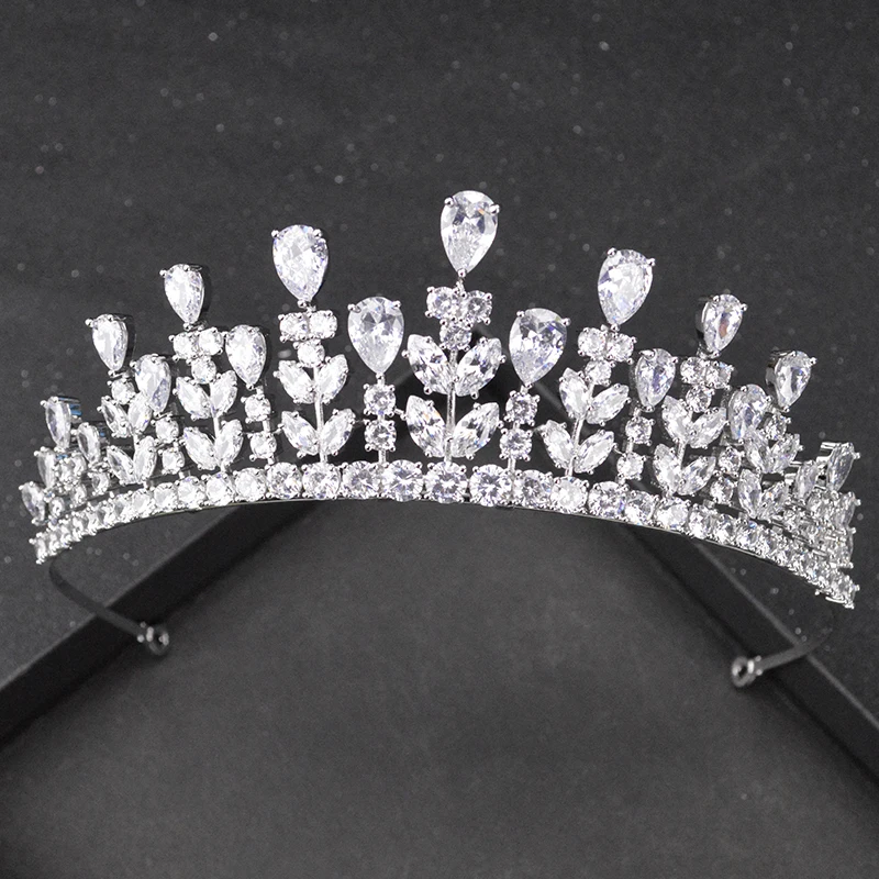 Женская Корона из циркония свадебные Стразы ручной работы аксессуары для волос в