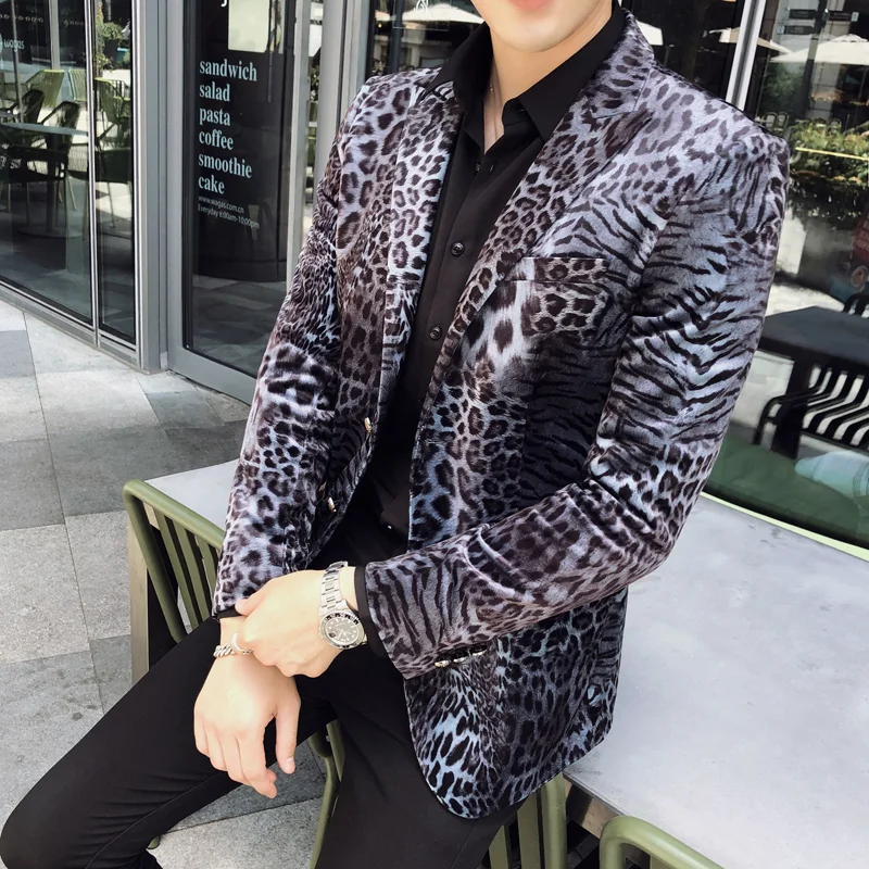 Новинка Мужской Блейзер роскошный жаккардовый однобортный пиджак и куртки для