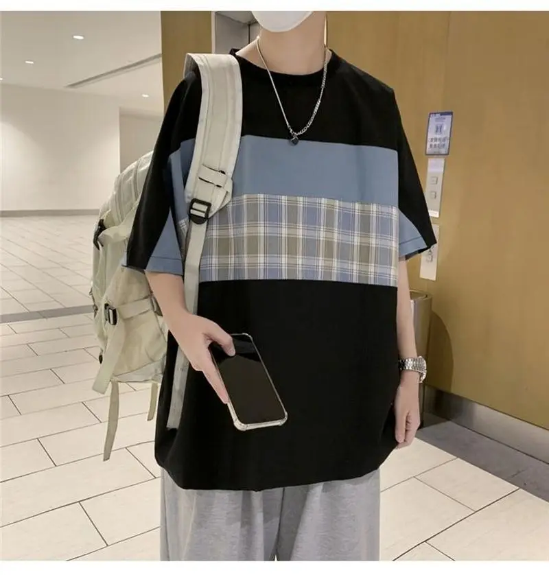 

Новая корейская модная повседневная свободная альтернативная одежда Harajuku с коротким рукавом и круглым вырезом Новое поступление походные ...