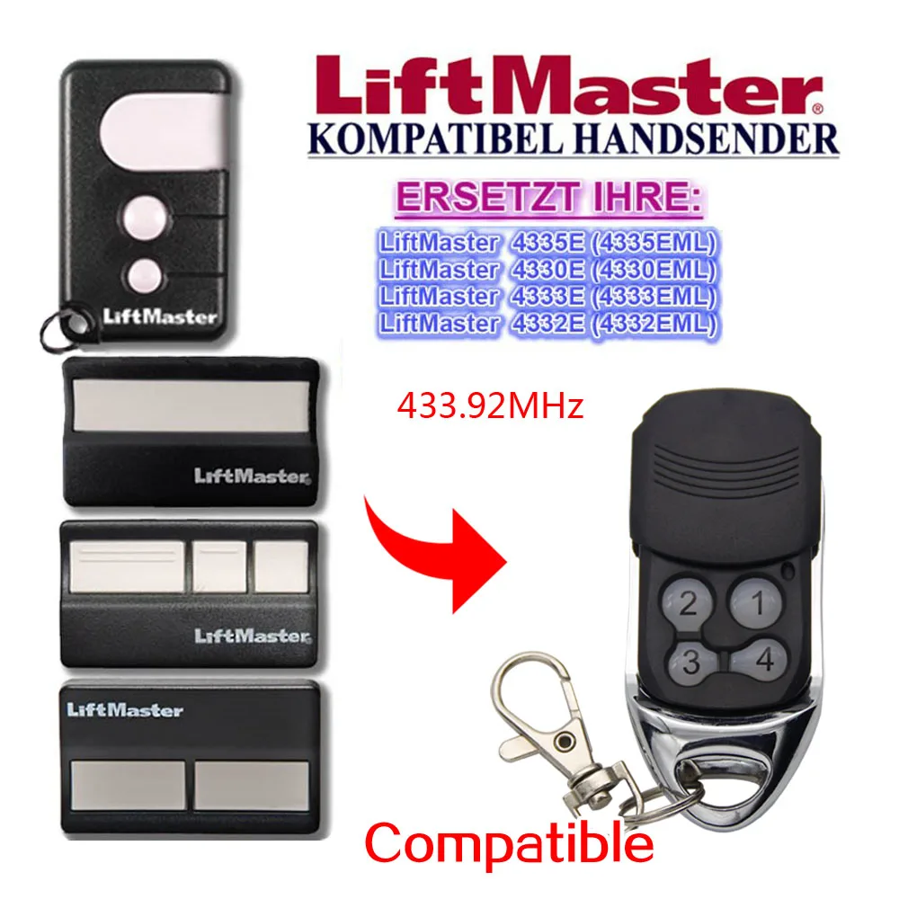 Chamberlain Liftmaster 4335E 4330E 4332E совместимый автоматический дверной пульт дистанционного