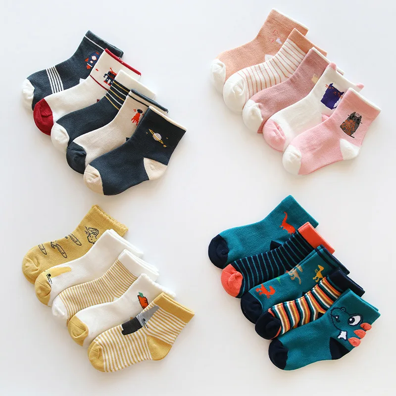 

Baby Boy Socks 5 Pairs Children Autumn Winter Cartoon Socks for Girls Kids for Girls To School Sport Baby Girl Clothes