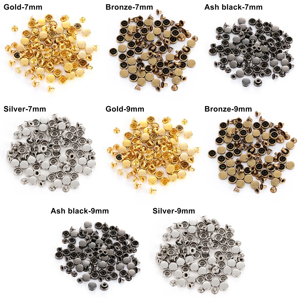 Круглые медные заклепки для ногтей 7/9 мм 50 комплектов латунные винтовые тканевые