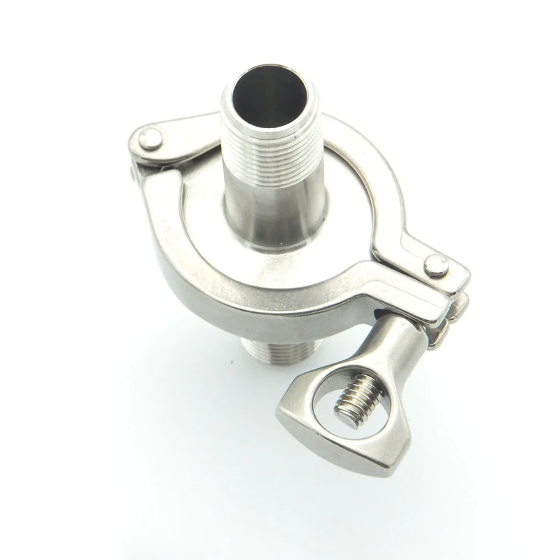 304 Stainless Steel Sanitary Pipe Fitting Set 3/8&quot BSP Male Thread Ferrule + 1/2&quot Tri Clamp Silicon Gasket For Home Brew |