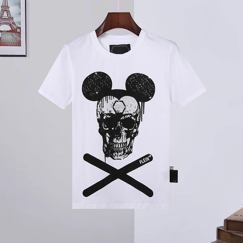 

2022ss short sleeve t-shirt men's PP skull diamond creative Milan Italian fashion spring and summer round neck top plein Europe
