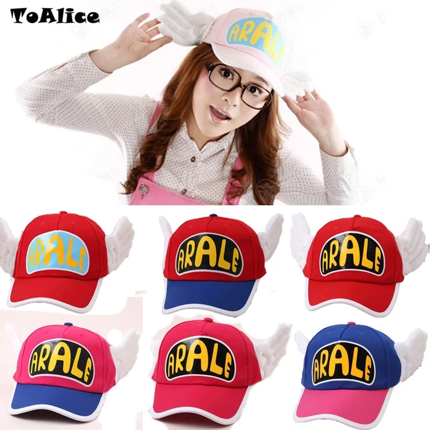Горячая Распродажа аниме Dr.Slump Косплей сетчатые кепки Arale ангельские крылья шляпы