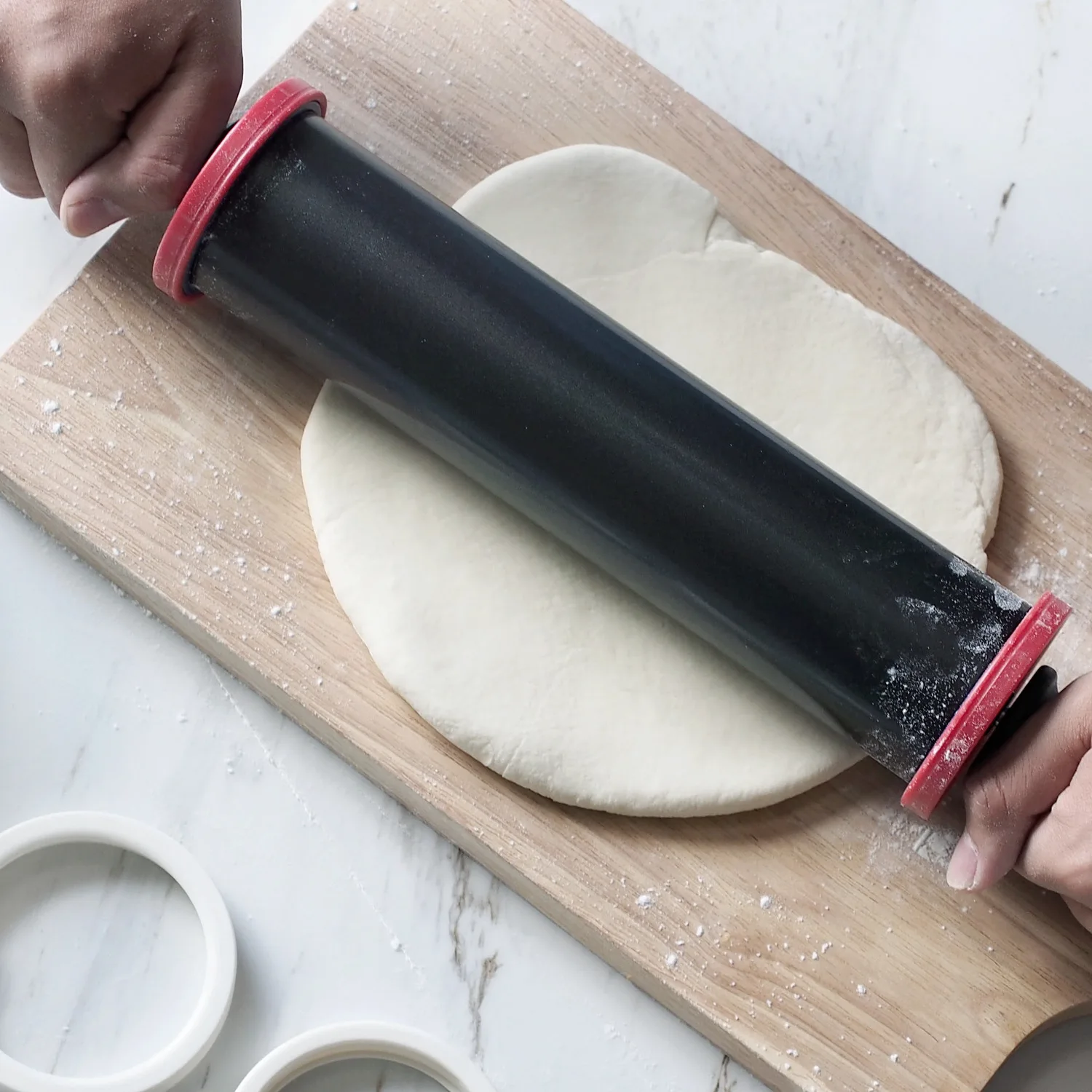 

Non-stick Coating Rolling Pin Roller Flour Stick Three-stage Replacement Adjustable Thickness Baking Dough Bakery Tools