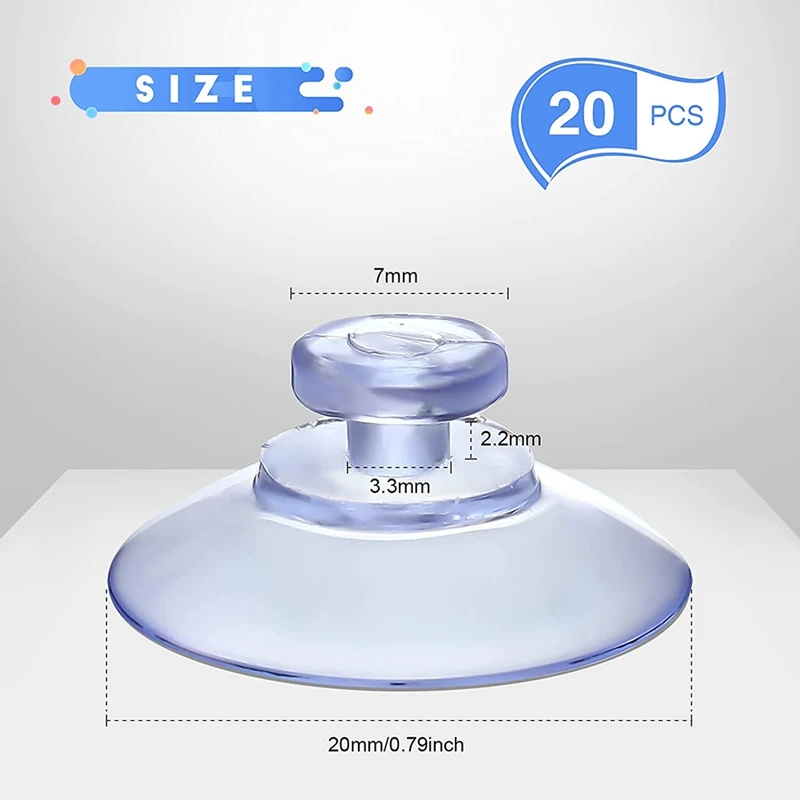 Promotion! 100Pcs Transparent Suction Cups Plastic Pads Without Hooks for Outdoor Kitchen Bathroom Window 20Mm |