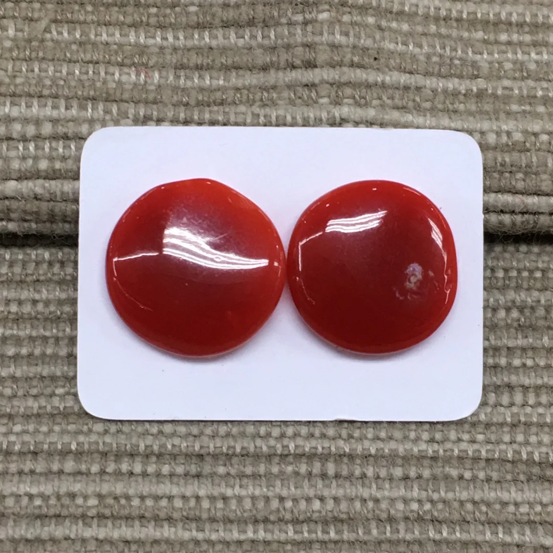 Wholesale Natural Akha Crimson Coral Loose Jewelry Matching DIY Man's Woman's Ring Face Custom Fashion Spherical