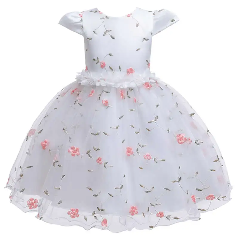 Girls Party Dress H Праздничное платье с цветочным рисунком для маленьких девочек; торжественный костюм для малышей; свадебное платье с цветочным принтом для девочек; кружевное бальное платье без рукавов с цветочным принтом - Цвет: Girls Party Dress H