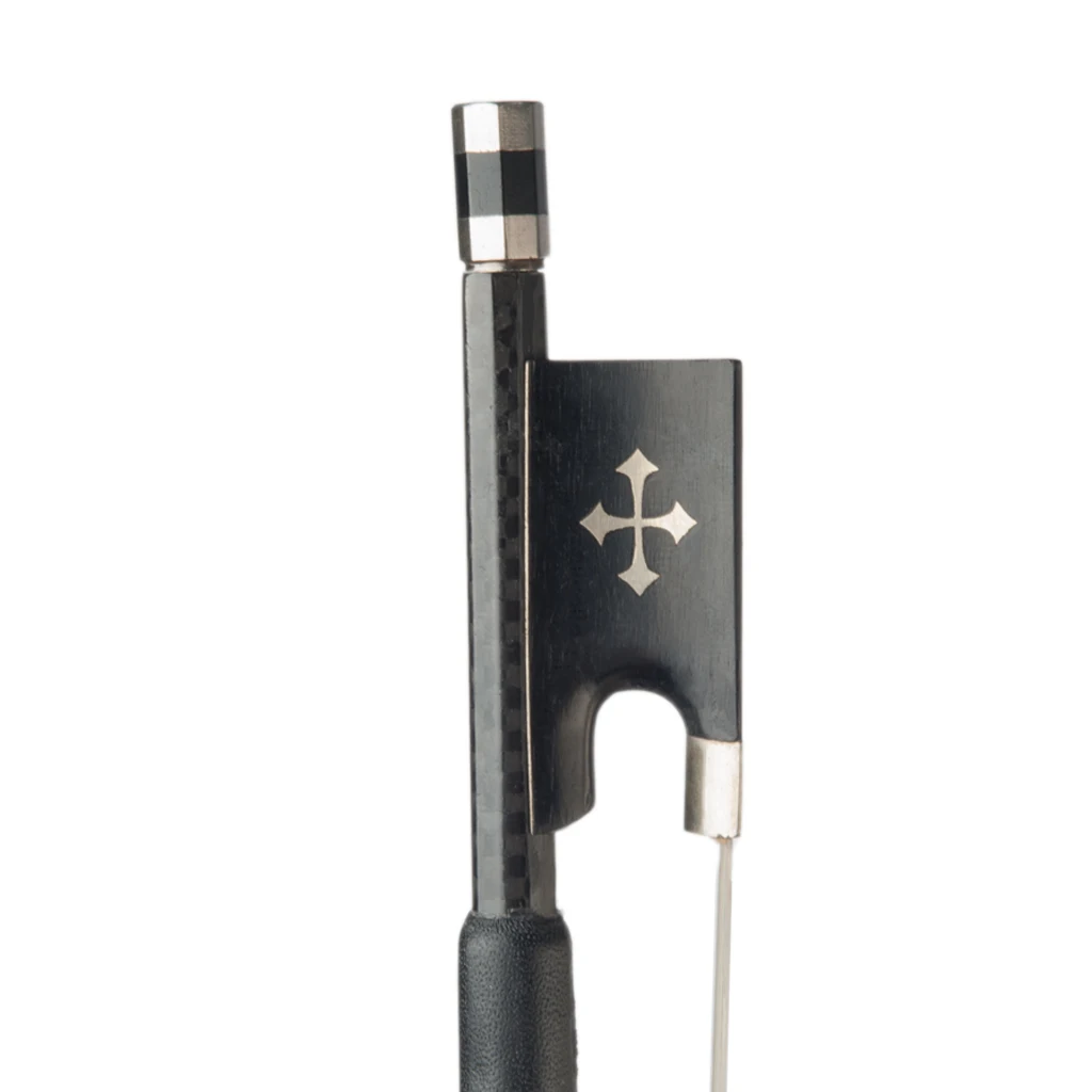 Advanced 4/4 Violin/ Fiddle Bow Carbon Fiber Bow Grid Carbon Fiber Round Stick W/ Ebony Frog White Horsehair