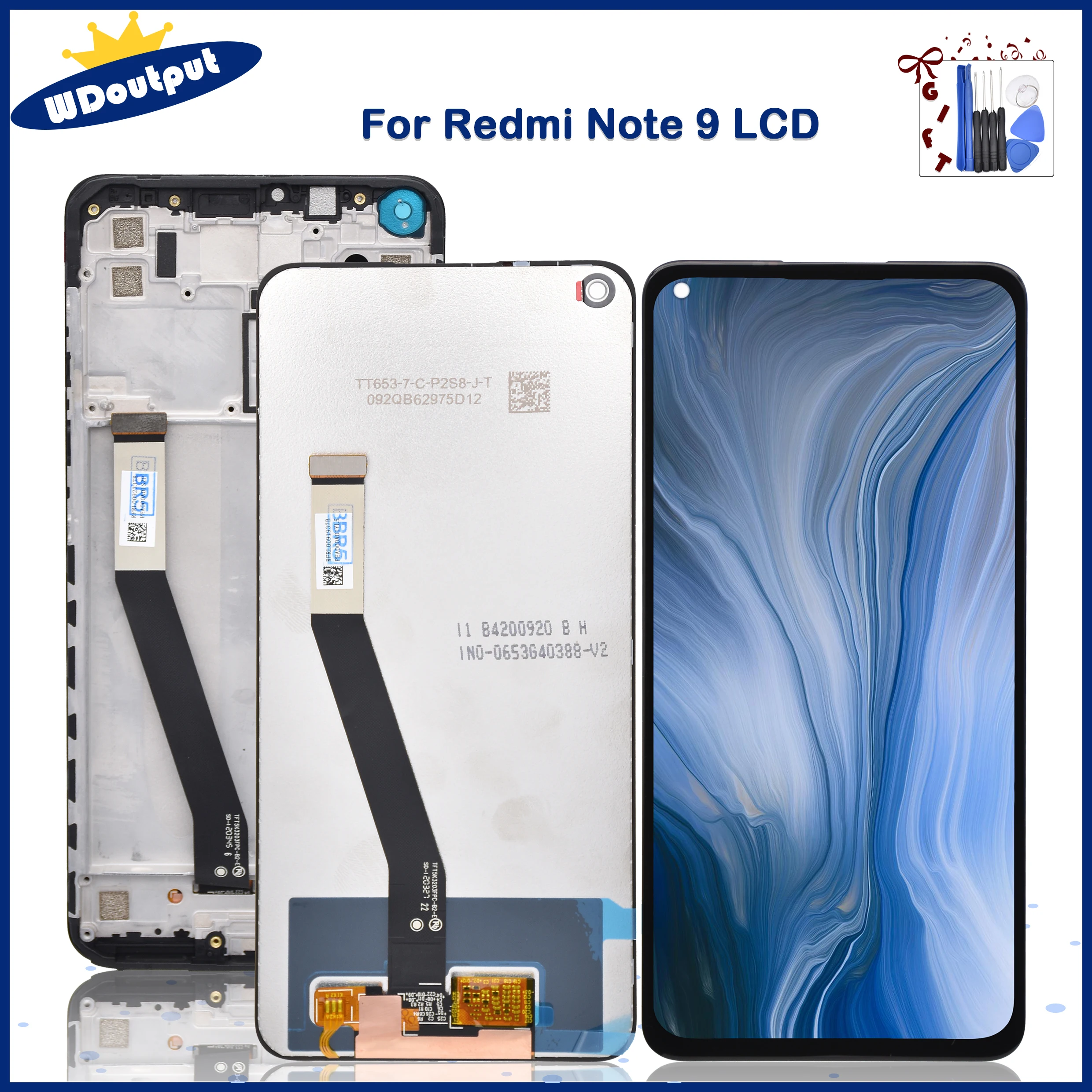 6.53"Original For Xiaomi Redmi Note 9 Lcd Display Touch Screen Digitizer Assembly Replacement  For Redmi 10X LCD With Frame