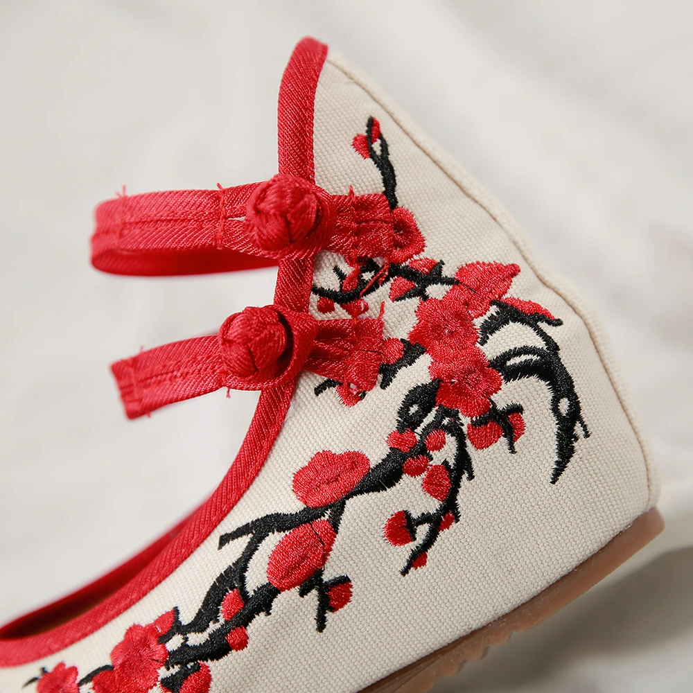 Женские парусиновые туфли Veowalk в китайском стиле на скрытой платформе с