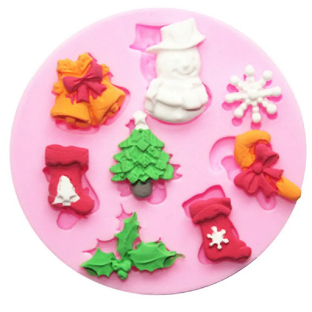 Инструменты для выпечки Рождественская в форме снеговика помадка силиконовая