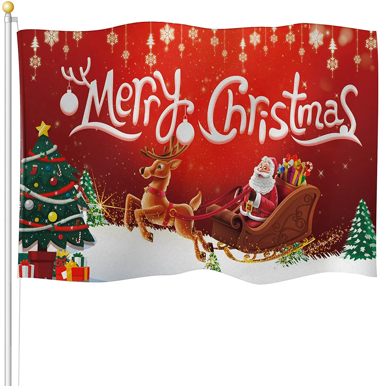 

Рождественский флаг, декоративный флаг для сада и двора, винтажный флаг для саней и Санты, Рождественский флаг из полиэстера для спальни